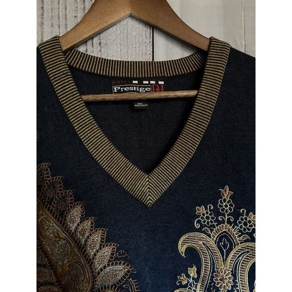 Men's ROYAL PRESTIGE SWEATER VEST EMBROIDERY 3XL, Colorful‎ - Picture 1 of 4